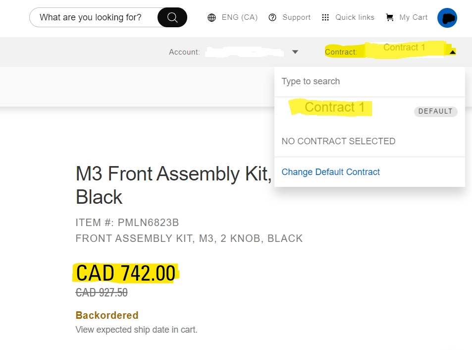 Incorrect pricing or unavailability of parts on the web shop due to ...